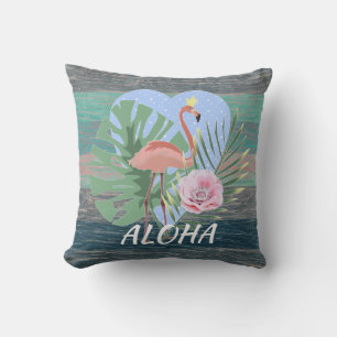 Rosa Flamingo Tropenpalme Kissen