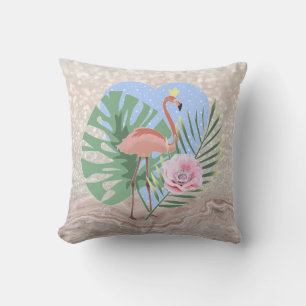 Rosa Flamingo Tropenpalme Kissen