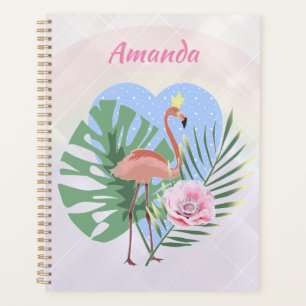 Rosa Flamingo Tropenpalme Planer