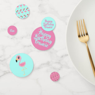 Rosa Flamingo Tropical 1. Geburtstag Party Dekorat Konfetti