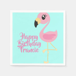 Rosa Flamingo Tropical 1. Geburtstag Party Napkins Serviette