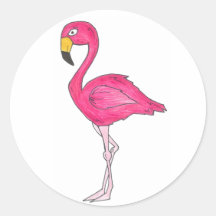 Rosa Flamingo Tropical Bird Stickers