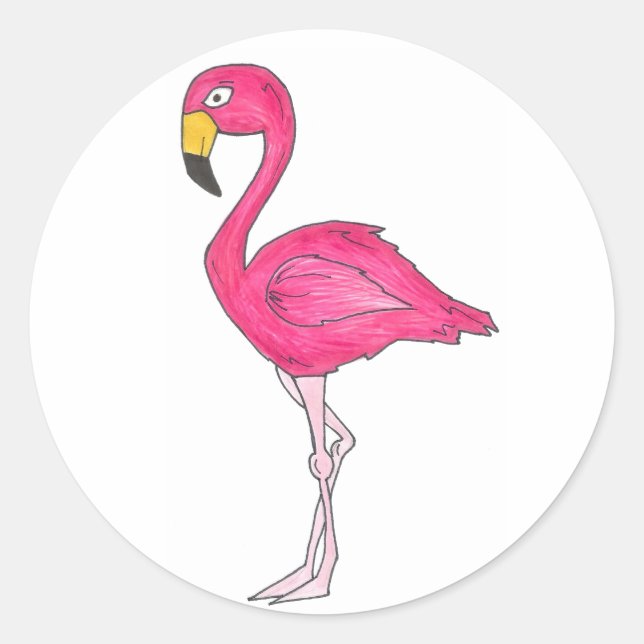Rosa Flamingo Tropical Bird Stickers (Vorderseite)