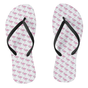 Rosa Flamingo Tropical Flip Flops