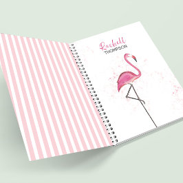 Rosa Flamingo Tropical Niedlich Personalisiert Notizbuch