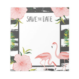 Rosa Flamingo Tropical Save the Date Notizblock