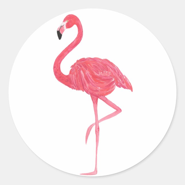 Rosa Flamingo Tropical Stickers (Vorderseite)