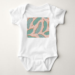 Rosa Flamingo tropisch, Sommer Vintagen Hintergrun Baby Strampler