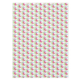 Rosa Flamingo, tropische Blätter Tischdecke