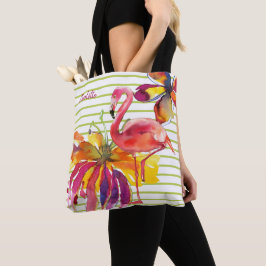 Rosa Flamingo Tropische Blume Personalisiert