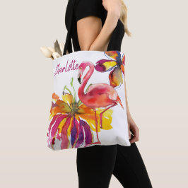 Rosa Flamingo Tropische Blume Personalisiert