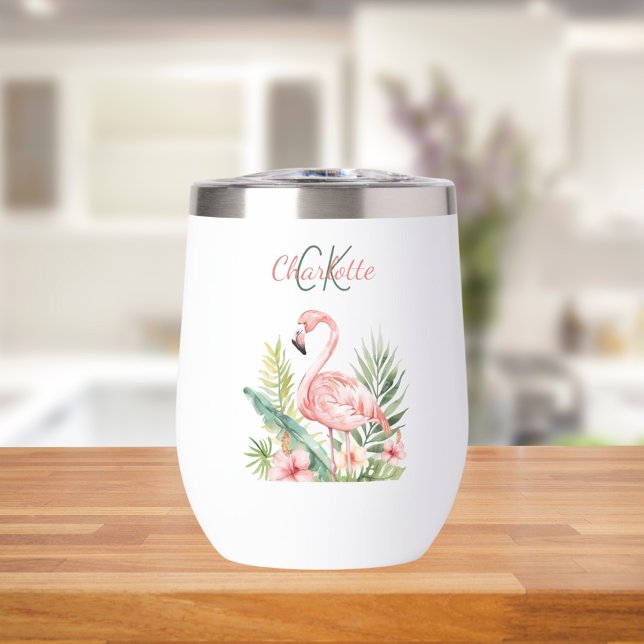 Rosa Flamingo tropische Sommermonogramm (Von Creator hochgeladen)