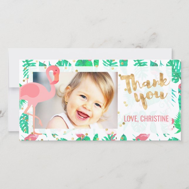 Rosa Flamingo tropischen danke (Vorderseite)