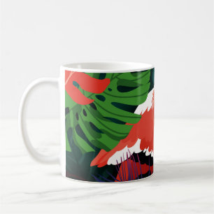 Rosa Flamingo: Tropischer Schmetterling Harmonie. Kaffeetasse