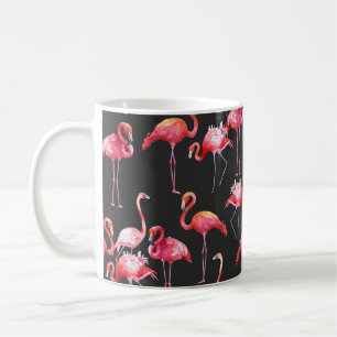 Rosa Flamingo: tropisches Aquarellmuster. Kaffeetasse