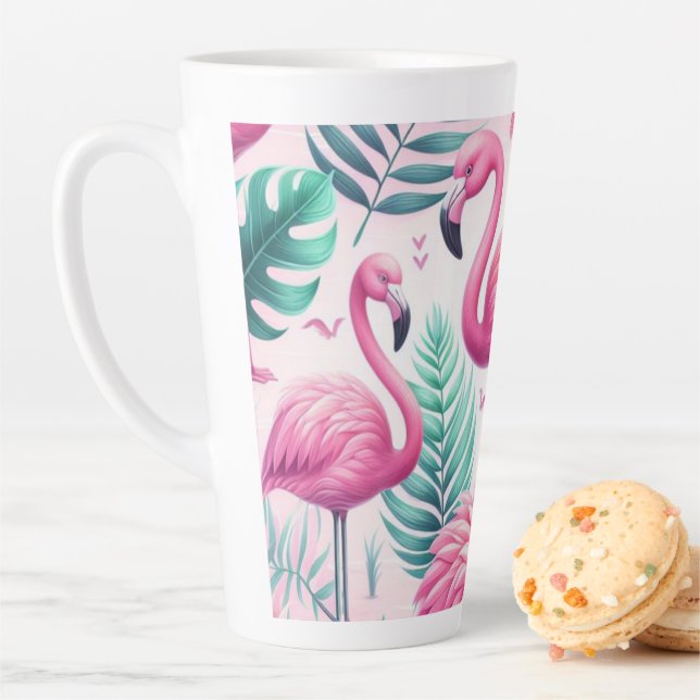 Rosa Flamingo tropisches Design Milchtasse (Beispiel)