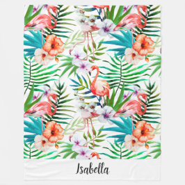 Rosa Flamingo-tropisches mit Fleecedecke