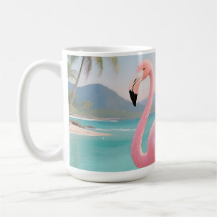 Rosa Flamingo Tropisches Paradies Kaffeetasse