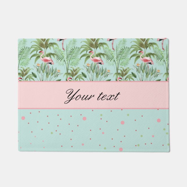 Rosa Flamingo-Tupfen Fußmatte (Vorderseite)