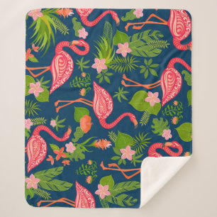 Rosa Flamingo: Türkis Streifen Vintag Sherpadecke