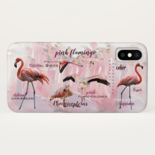Rosa Flamingo-Typografie   besonders angefertigt iPhone X Hülle