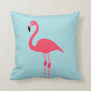 Rosa Flamingo und blauer Hintergrund Kissen