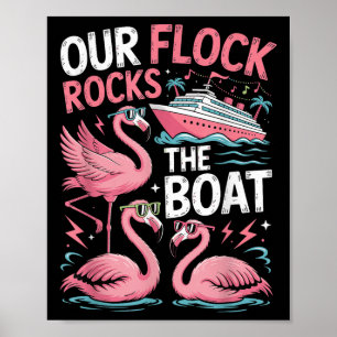 Rosa Flamingo Unsere Herde schaukelt das Boot Urla Poster