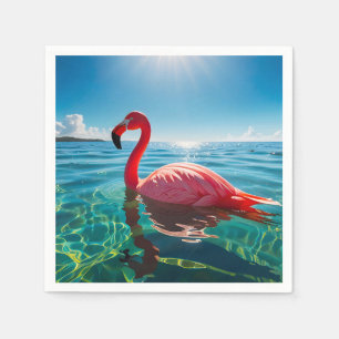 Rosa Flamingo unter dem Himmel Serviette