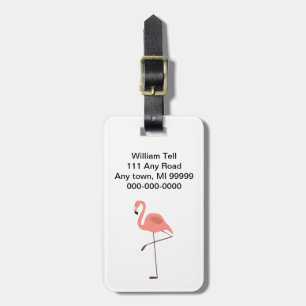 Rosa Flamingo-Vogel-Illustration Gepäckanhänger