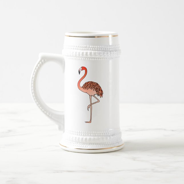 Rosa Flamingo-Vogel Lineart-57567 Kaffeetasse (Links)