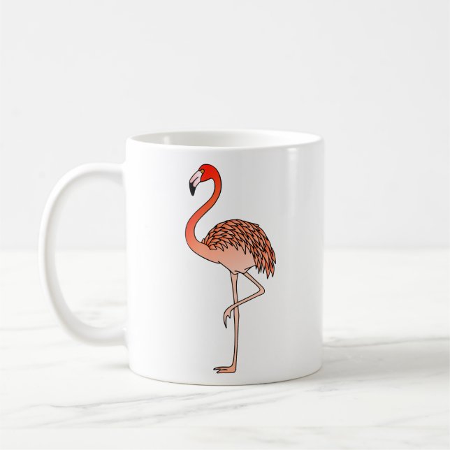 Rosa Flamingo-Vogel Lineart-57567 Kaffeetasse (Links)