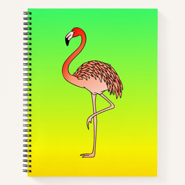 Rosa Flamingo-Vogel Lineart-57567 Kaffeetasse Notizbuch (Vorderseite)