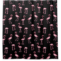Rosa Flamingo Vögel Muster Schwarz oder benutzerde