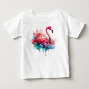 Rosa Flamingo Vogel Sublimation Baby T-shirt