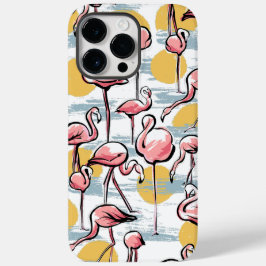 Rosa Flamingo-Vögel und Sonnenuntergang | Tropisch Case-Mate iPhone 14 Pro Max Hülle