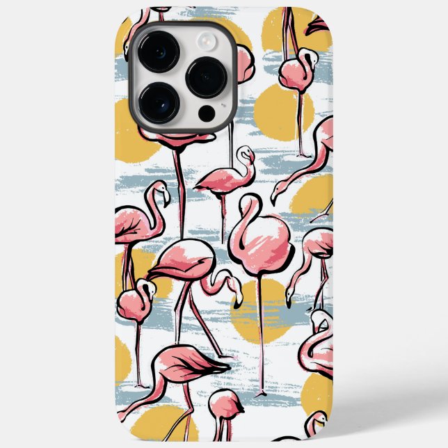 Rosa Flamingo-Vögel und Sonnenuntergang | Tropisch Case-Mate iPhone Hülle (Rückseite)