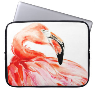 Rosa Flamingo-Vogelprofil-Portrait, phantastisch Laptopschutzhülle