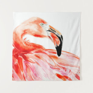 Rosa Flamingo-Vogelprofil-Portrait, phantastisch Wandteppich