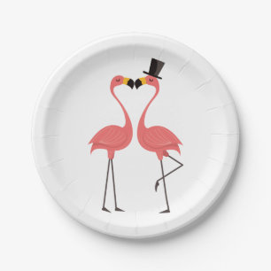 Rosa Flamingo Wedding Brautparty Liebe Luau Pappteller