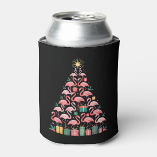 Rosa Flamingo Weihnachtsbaum Süß Xmas Ferien Dosenkühler