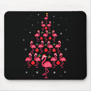 Rosa Flamingo-Weihnachtsbaum Süße Flamingos Xmas H Mousepad