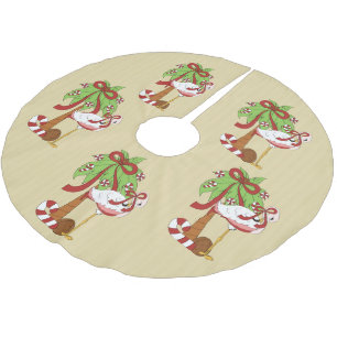 Rosa Flamingo Weihnachtsbaumrock Polyester Weihnachtsbaumdecke