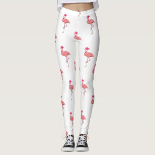Rosa Flamingo Weihnachtsmann Muster Leggings