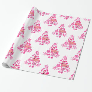 Rosa Flamingo Weihnachtsmann Schneeflocke Weihnach Geschenkpapier