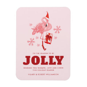 Rosa Flamingo Weihnachtsmann Weihnachten Benutzerd Magnet