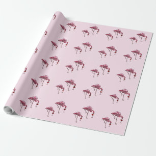 Rosa Flamingo Wein Drinker Funny Pattern Geschenkpapier
