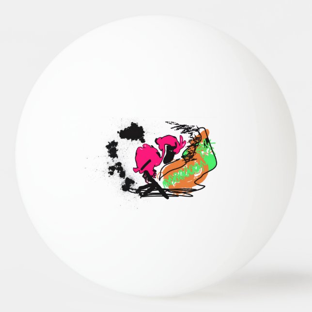Rosa Flamingo WILDONE Tischtennisball (Vorderseite)