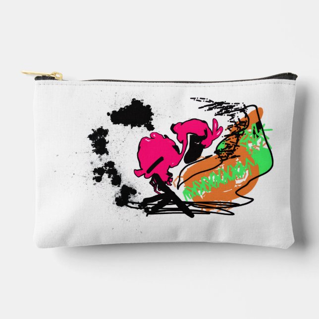 Rosa Flamingo WILDONE Zubehörtasche (Vorderseite)