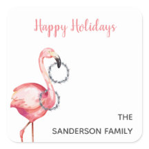 Rosa Flamingo Wreathes l Happy Holidays
