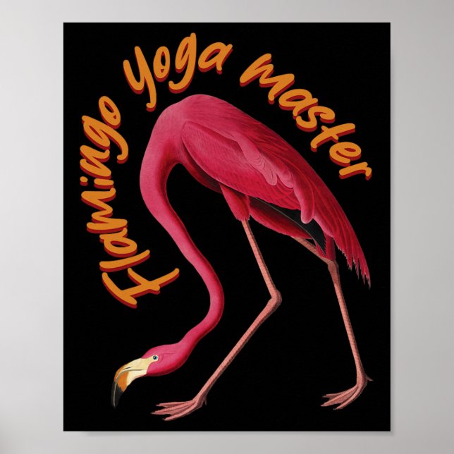 Rosa Flamingo Yoga  Poster (Vorne)